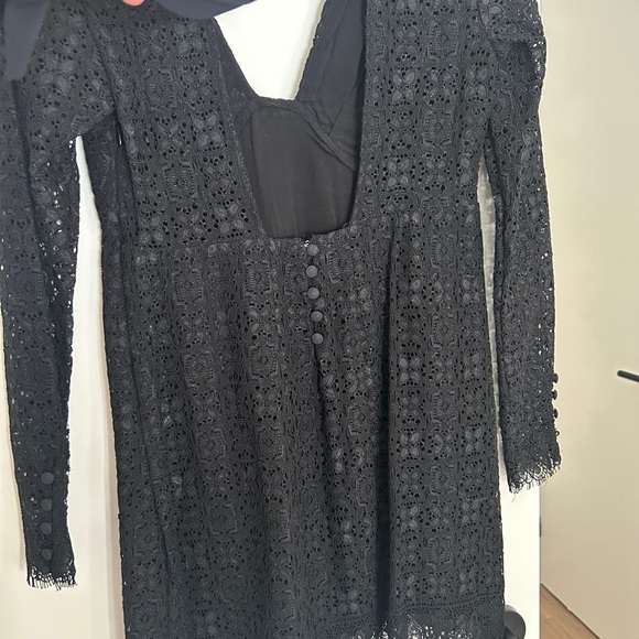 Free People Black Lace Long Sleeve Dress - Picture 6 of 9